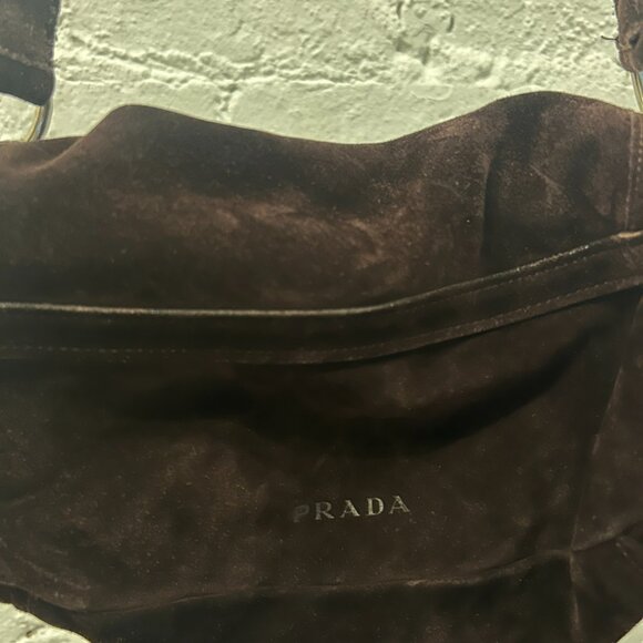 Prada Brown Suede Shoulder Bag - Picture 9 of 9